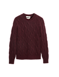 Cable Crew Neck Jumper with Wool