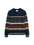 Hazy Striped Crew Neck Jumper with Wool