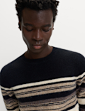 Hazy Striped Crew Neck Jumper with Wool