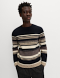 Hazy Striped Crew Neck Jumper with Wool