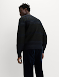 Textured Crew Neck Jumper with Wool