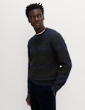 Textured Crew Neck Jumper with Wool