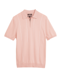Cotton Rich Knitted Zip Neck Polo Shirt