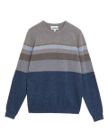 Pure Cashmere Striped Crew Neck Jumper