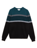 Pure Cashmere Striped Crew Neck Jumper