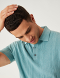 Cotton Rich Textured Knitted Polo Shirt