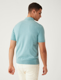 Cotton Rich Textured Knitted Polo Shirt