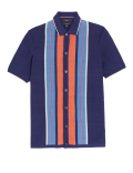 Cotton Modal Striped Knitted Polo Shirt