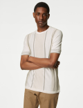 Cotton Rich Striped Knitted T-Shirt