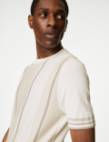 Cotton Rich Striped Knitted T-Shirt