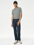 Cotton Rich Open Neck Knitted Polo Shirt