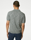 Cotton Rich Open Neck Knitted Polo Shirt