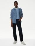 Cotton Rich Ribbed Knitted Polo Shirt