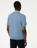 Cotton Rich Ribbed Knitted Polo Shirt