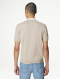 Cotton Rich Ribbed Knitted Polo Shirt
