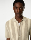Cotton Rich Striped Knitted Polo Shirt