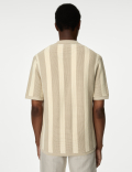Cotton Rich Striped Knitted Polo Shirt