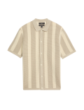 Cotton Rich Striped Knitted Polo Shirt
