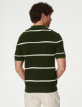 Cotton Rich Striped Knitted Polo Shirt