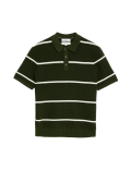 Cotton Rich Striped Knitted Polo Shirt