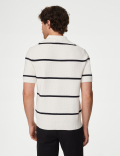 Cotton Rich Striped Knitted Polo Shirt