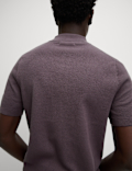 Cotton Rich Textured Knitted Polo Shirt