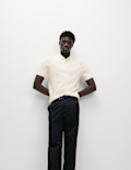 Cotton Rich Textured Knitted Polo Shirt