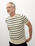 Cotton Rich Striped Knitted T-Shirt