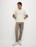Cotton Rich Half Zip Knitted Polo Shirt