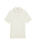 Cotton Rich Half Zip Knitted Polo Shirt