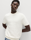Cotton Rich Textured Knitted T-Shirt