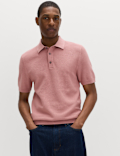 Cotton Rich Textured Knitted Polo Shirt