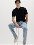 Cotton Rich Textured Knitted Polo Shirt