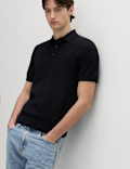 Cotton Rich Textured Knitted Polo Shirt