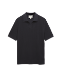 Cotton Rich Rib Texture Open Neck Polo Shirt