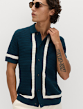 Pure Cotton Tipped Knitted Polo Shirt