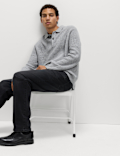 Lambswool Blend Knitted Polo Shirt