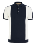 Cotton Colour Block Knitted Polo Shirt