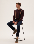 Cotton Rich Striped Knitted Polo Shirt