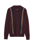 Cotton Rich Striped Knitted Polo Shirt