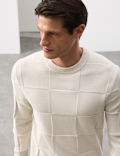 Textured Crew Neck Knitted Jumper