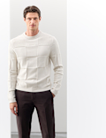 Textured Crew Neck Knitted Jumper