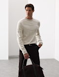 Textured Crew Neck Knitted Jumper
