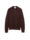 Mercerised Cotton Geometric Half Zip Polo