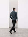 Pure Wool Wave Stitch Roll Neck Jumper