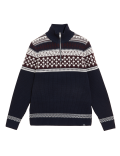 Cotton Blend Fair Isle Half Zip Jumper