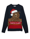 Bear Crew Neck Christmas Jumper