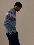 Fair Isle Shawl Collar Jumper