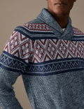 Fair Isle Shawl Collar Jumper