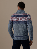 Fair Isle Shawl Collar Jumper